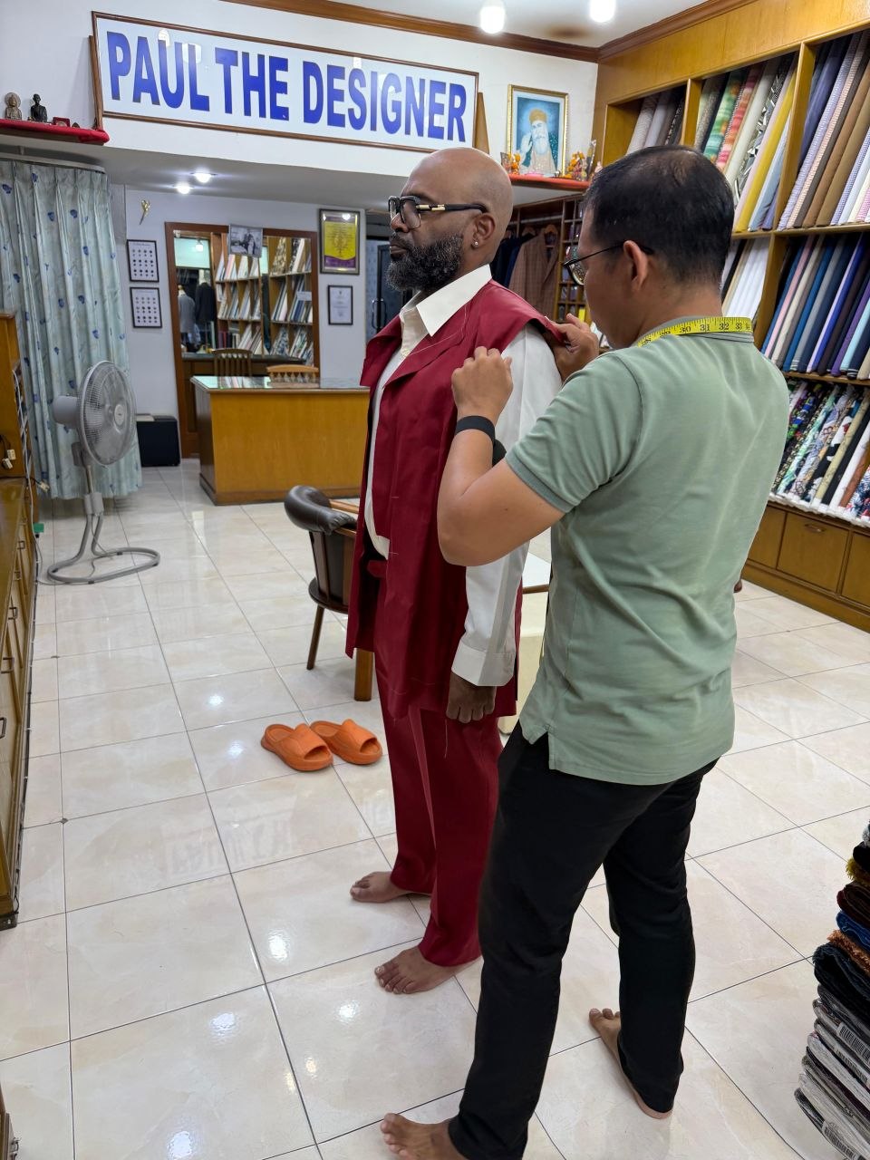 Client fitting at Paul the Designer in Pattaya