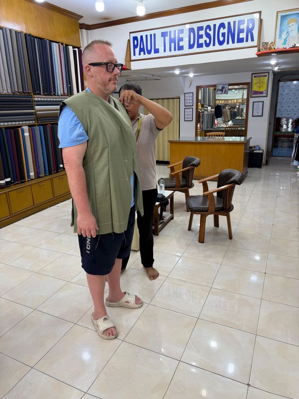 Client fitting at Paul the Designer in Pattaya